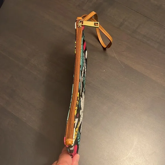 FOSSIL Eliza Clutch Wristlet Wallet Dark Floral Cactus Zip like NEW Bag Purse - Picture 3 of 11